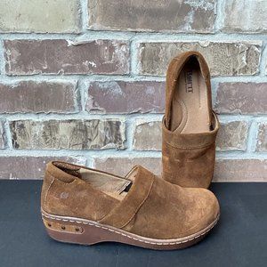 Born Womens Size 9 Bailie Suede Brown Glazed Ginger Closed Back Clogs Shoes